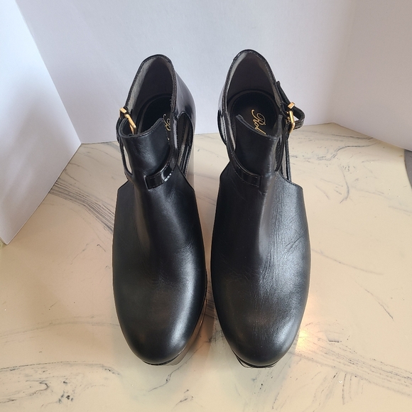 ROBERT CLERGERIE Made in France Black Leather Mules/Clogs...